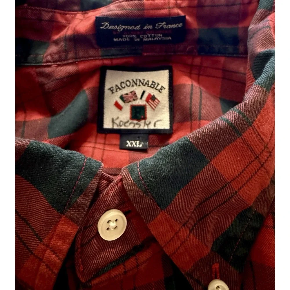 VINTAGE FALCONNABLE LONG SLEEVE BUTTON‎ FRONT ALBERT GOLDBERG FRANCE XXL